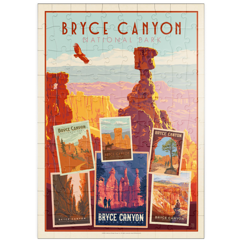 puzzleplate Bryce Canyon National Park: Collage Print, Vintage Poster 100 Puzzle