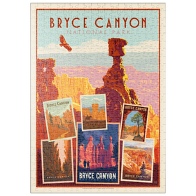 Darstellung des Puzzle-Motivs Bryce Canyon National Park: Collage Print, Vintage Poster – Puzzleteile: 500