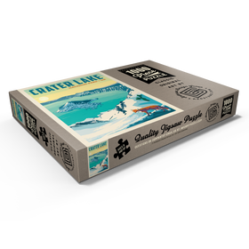 Darstellung des Puzzle Motivs Crater Lake National Park: Winter Fox, Vintage Poster - Puzzleteile: 1000