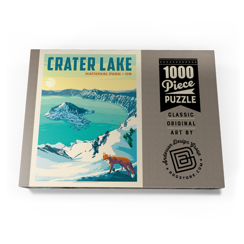 Crater Lake National Park: Winter Fox, Vintage Poster 1000 Puzzle Schachtel Ansicht3
