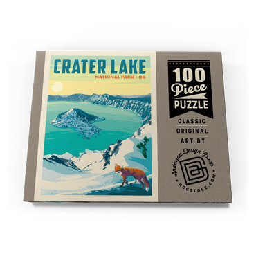 Crater Lake National Park: Winter Fox, Vintage Poster 100 Puzzle Schachtel Ansicht3