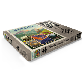 Darstellung des Puzzle Motivs Glacier National Park: Collage Print, Vintage Poster - Puzzleteile: 200