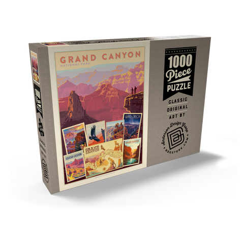 Grand Canyon National Park: Collage Print, Vintage Poster 1000 Puzzle Schachtel Ansicht2