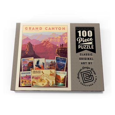 Grand Canyon National Park: Collage Print, Vintage Poster 100 Puzzle Schachtel Ansicht3