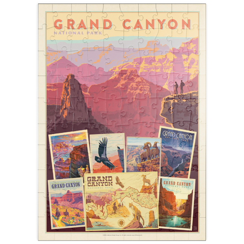 puzzleplate Grand Canyon National Park: Collage Print, Vintage Poster 100 Puzzle