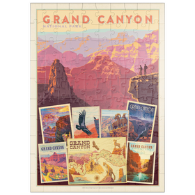 Darstellung des Puzzle Motivs Grand Canyon National Park: Collage Print, Vintage Poster - Puzzleteile: 100