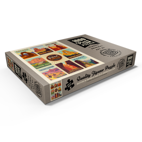 Darstellung des Puzzle Motivs Grand Circle National-Parks: Multi-Image Design, Vintage Poster - Puzzleteile: 1000