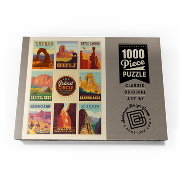 Grand Circle National-Parks: Multi-Image Design, Vintage Poster 1000 Puzzle Schachtel Ansicht3