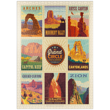 puzzleplate Grand Circle National-Parks: Multi-Image Design, Vintage Poster 1000 Puzzle