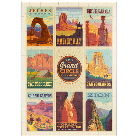 puzzleplate Grand Circle National-Parks: Multi-Image Design, Vintage Poster 100 Puzzle