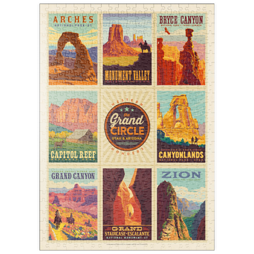 puzzleplate Grand Circle National-Parks: Multi-Image Design, Vintage Poster 500 Puzzle