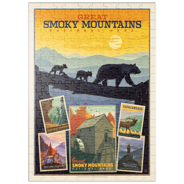 puzzleplate Great Smoky Mountains National Park: Collage Print, Vintage Poster 200 Puzzle