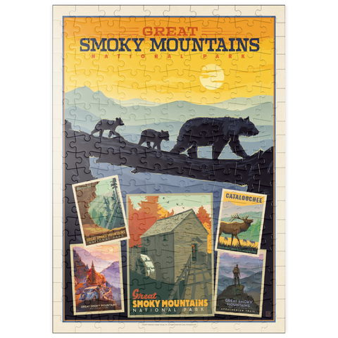puzzleplate Great Smoky Mountains National Park: Collage Print, Vintage Poster 200 Puzzle