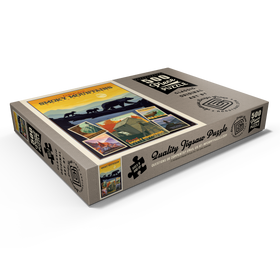 Darstellung des Puzzle Motivs Great Smoky Mountains National Park: Collage Print, Vintage Poster - Puzzleteile: 500