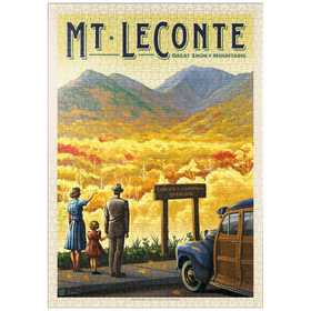 Darstellung des Puzzle Motivs Great Smoky Mountains National Park: Mt. LeConte, Vintage Poster - Puzzleteile: 1000