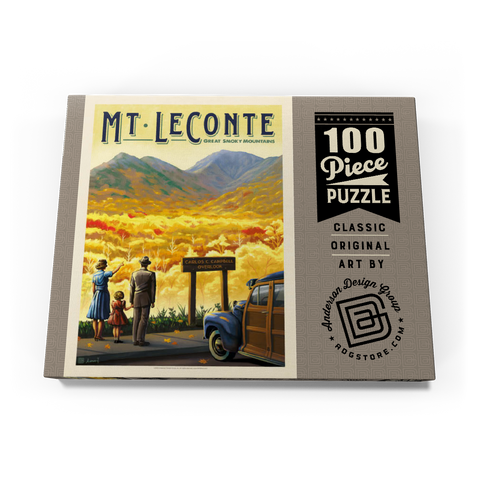 Great Smoky Mountains National Park: Mt. LeConte, Vintage Poster 100 Puzzle Schachtel Ansicht3
