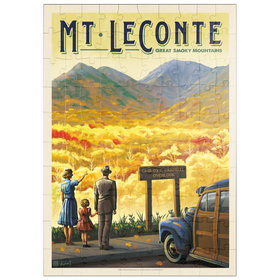 Darstellung des Puzzle Motivs Great Smoky Mountains National Park: Mt. LeConte, Vintage Poster - Puzzleteile: 100