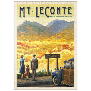 puzzleplate Great Smoky Mountains National Park: Mt. LeConte, Vintage Poster 500 Puzzle