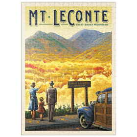 Darstellung des Puzzle Motivs Great Smoky Mountains National Park: Mt. LeConte, Vintage Poster - Puzzleteile: 500