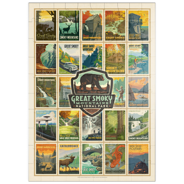 puzzleplate Great Smoky Mountains National Park: Multi-Image-Print, Vintage Poster 100 Puzzle