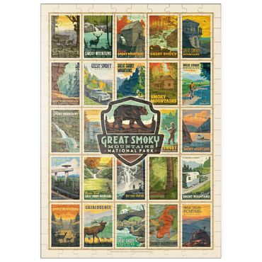 puzzleplate Great Smoky Mountains National Park: Multi-Image-Print, Vintage Poster 200 Puzzle