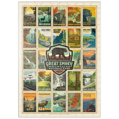 puzzleplate Great Smoky Mountains National Park: Multi-Image-Print, Vintage Poster 200 Puzzle