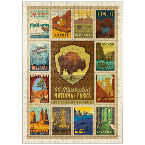 puzzleplate National Parks Collector Series  - Edition 1, Vintage Poster 1000 Puzzle