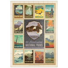Darstellung des Puzzle Motivs National Parks Collector Series  - Edition 2, Vintage Poster - Puzzleteile: 100