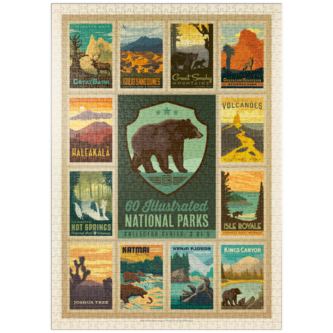 puzzleplate National Parks Collector Series  - Edition 3, Vintage Poster 1000 Puzzle