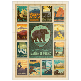 Darstellung des Puzzle Motivs National Parks Collector Series  - Edition 3, Vintage Poster - Puzzleteile: 100