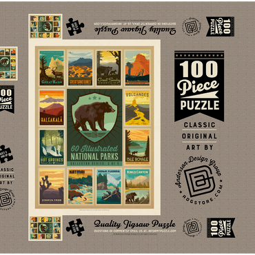 National Parks Collector Series  - Edition 3, Vintage Poster 100 Puzzle Schachtel 3D Modell
