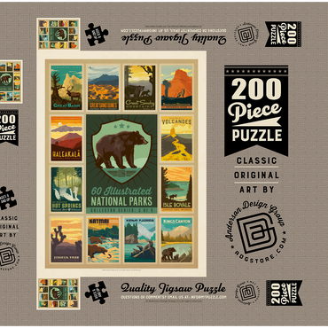 National Parks Collector Series  - Edition 3, Vintage Poster 200 Puzzle Schachtel 3D Modell