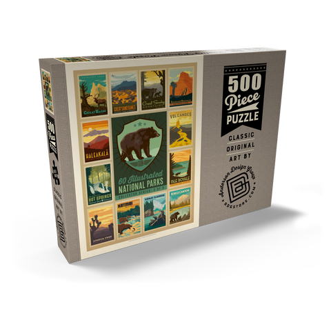 National Parks Collector Series  - Edition 3, Vintage Poster 500 Puzzle Schachtel Ansicht2