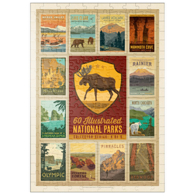 Darstellung des Puzzle Motivs National Parks Collector Series  - Edition 4, Vintage Poster - Puzzleteile: 200