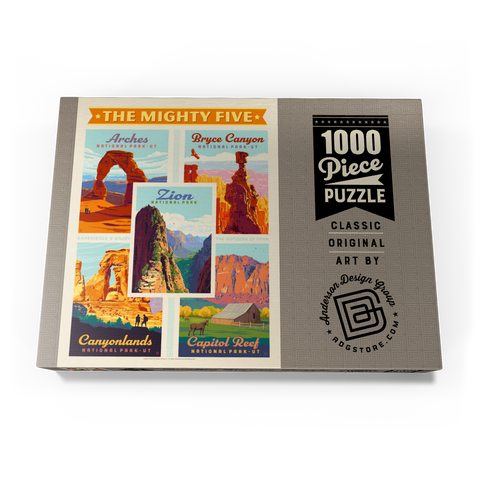The Mighty Five: Utah National Parks, Vintage Poster 1000 Puzzle Schachtel Ansicht3