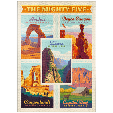 puzzleplate The Mighty Five: Utah National Parks, Vintage Poster 1000 Puzzle