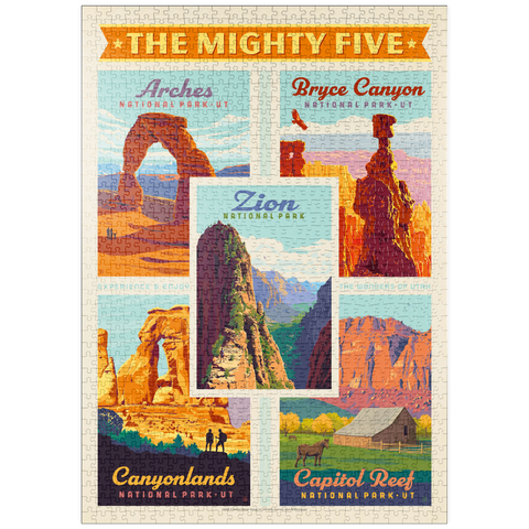 puzzleplate The Mighty Five: Utah National Parks, Vintage Poster 1000 Puzzle