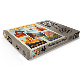 Darstellung des Puzzle Motivs The Mighty Five: Utah National Parks, Vintage Poster - Puzzleteile: 100