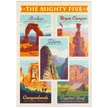 puzzleplate The Mighty Five: Utah National Parks, Vintage Poster 100 Puzzle