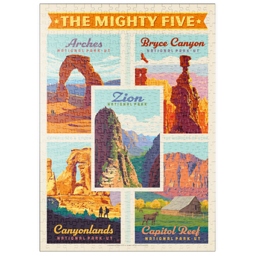 puzzleplate The Mighty Five: Utah National Parks, Vintage Poster 500 Puzzle