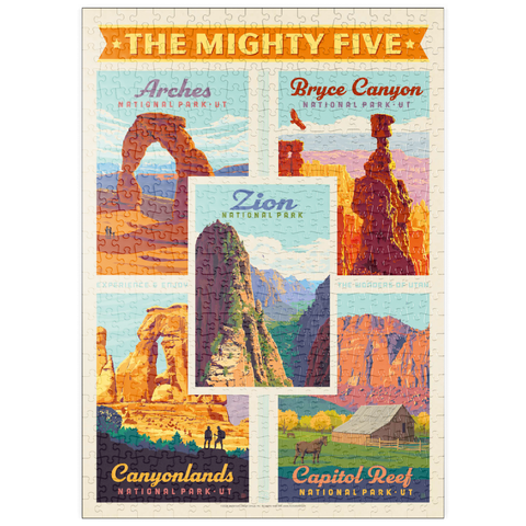 puzzleplate The Mighty Five: Utah National Parks, Vintage Poster 500 Puzzle