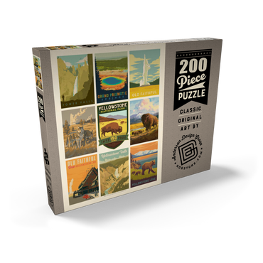 Yellowstone National Park: 150th Anniversary Commemorative Print, Vintage Poster 200 Puzzle Schachtel Ansicht2