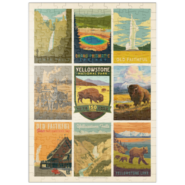puzzleplate Yellowstone National Park: 150th Anniversary Commemorative Print, Vintage Poster 200 Puzzle