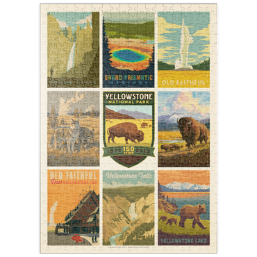 puzzleplate Yellowstone National Park: 150th Anniversary Commemorative Print, Vintage Poster 500 Puzzle