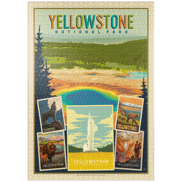 puzzleplate Yellowstone National Park: Collage Print, Vintage Poster 1000 Puzzle