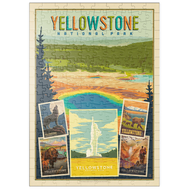 puzzleplate Yellowstone National Park: Collage Print, Vintage Poster 200 Puzzle