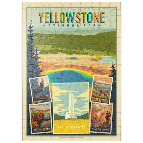 puzzleplate Yellowstone National Park: Collage Print, Vintage Poster 200 Puzzle