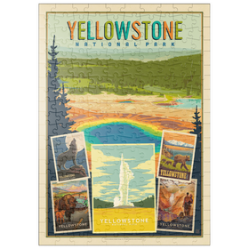 Darstellung des Puzzle Motivs Yellowstone National Park: Collage Print, Vintage Poster - Puzzleteile: 200