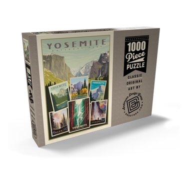 Yosemite National Park: Collage Print, Vintage Poster 1000 Puzzle Schachtel Ansicht2