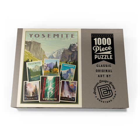 Yosemite National Park: Collage Print, Vintage Poster 1000 Puzzle Schachtel Ansicht3